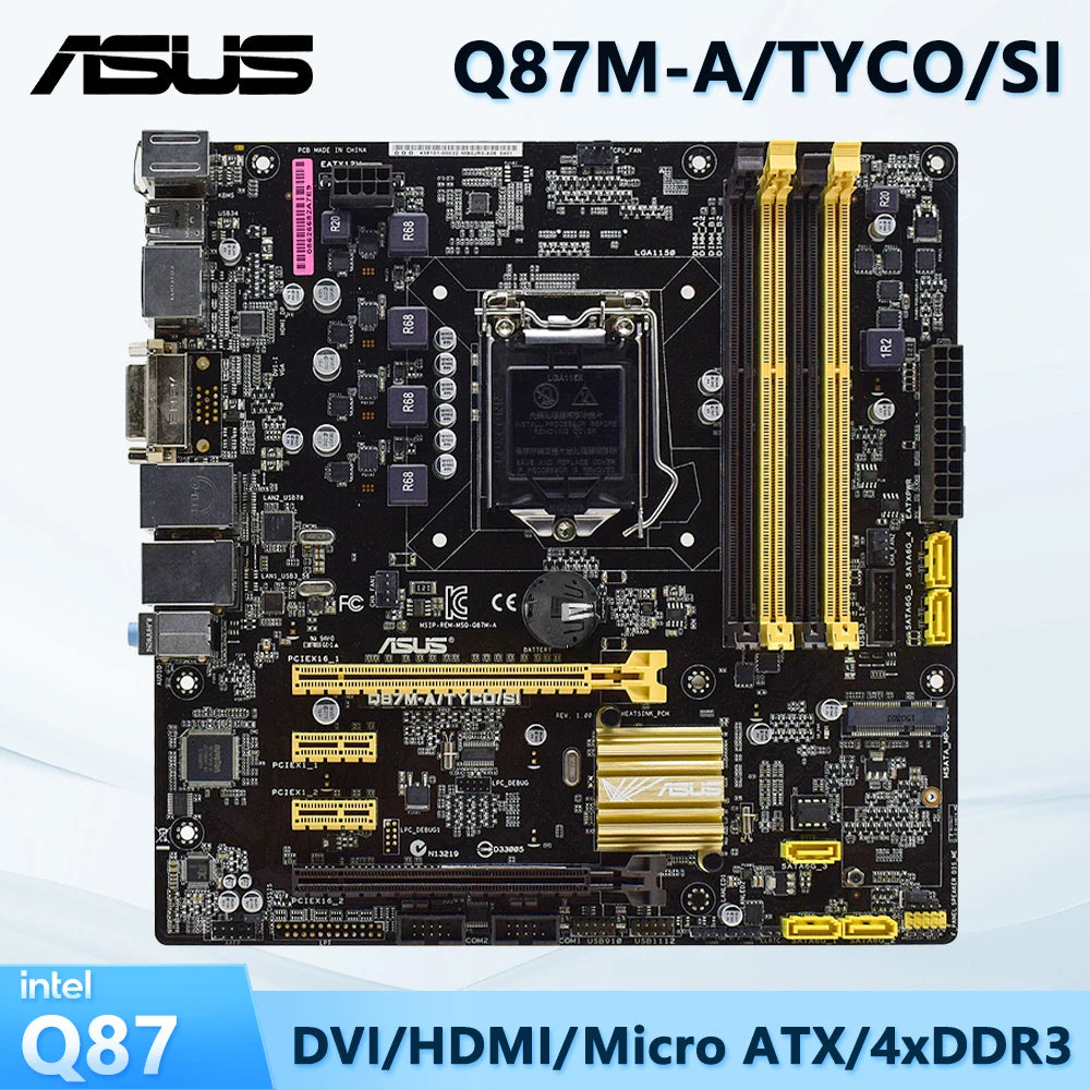 Asus Intel 4th Gen Socket ASUS Q87M-A/TYCO/SI Used Motherboard LGA