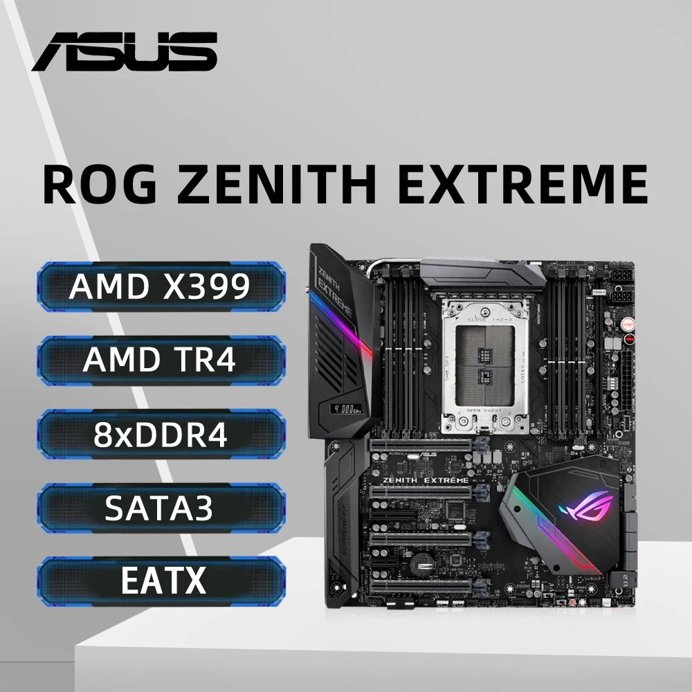 ASUS X399 Motherboard ROG Zenith Extreme Support 1st and 2nd Gen AMD Ryzen  Threadripper Processor DDR4 3600MHz NVME PCIe Free Fast Shipping