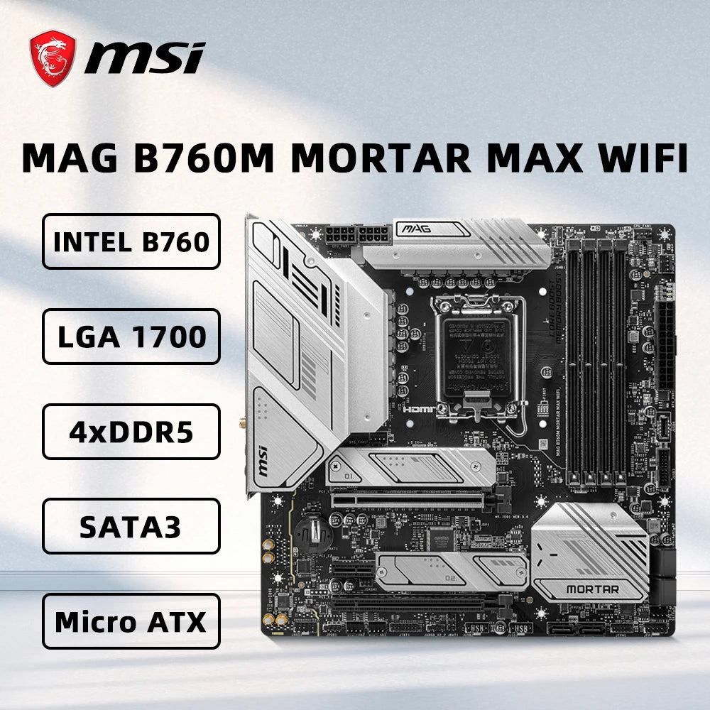 MSI MAG B760M MORTAR MAX WIFI Motherboard LGA1700 Support i9