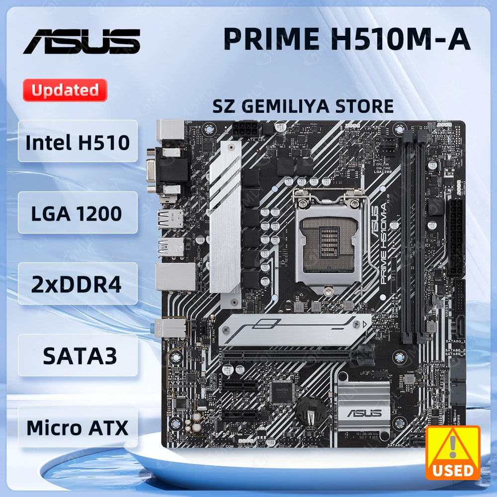 StoneTaskin For ASUS PRIME H510M-A Motherboard intel H510 LGA 1200 Motherboard DDR4 64GB Micro ATX support Core 10100 10305 10500 11600 Fully