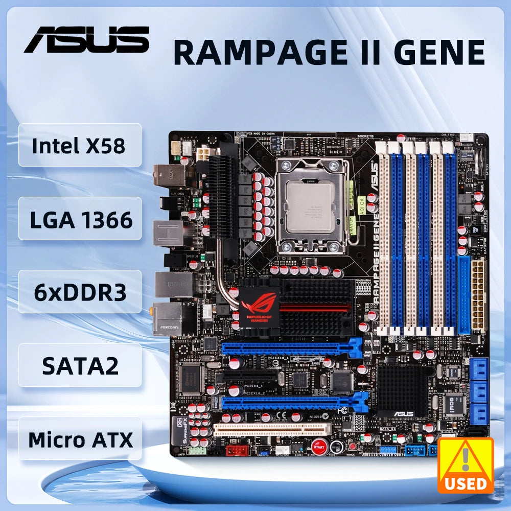 Rampage II GENE　X58　　i7 965、8GB　LGA1366 ASUS Rampage II Gene - The Retro Web