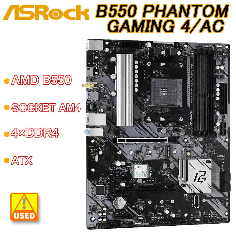 StoneTaskin B550 Motherboard ASROCK B550 PHANTOM GAMING 4/AC Motherboa