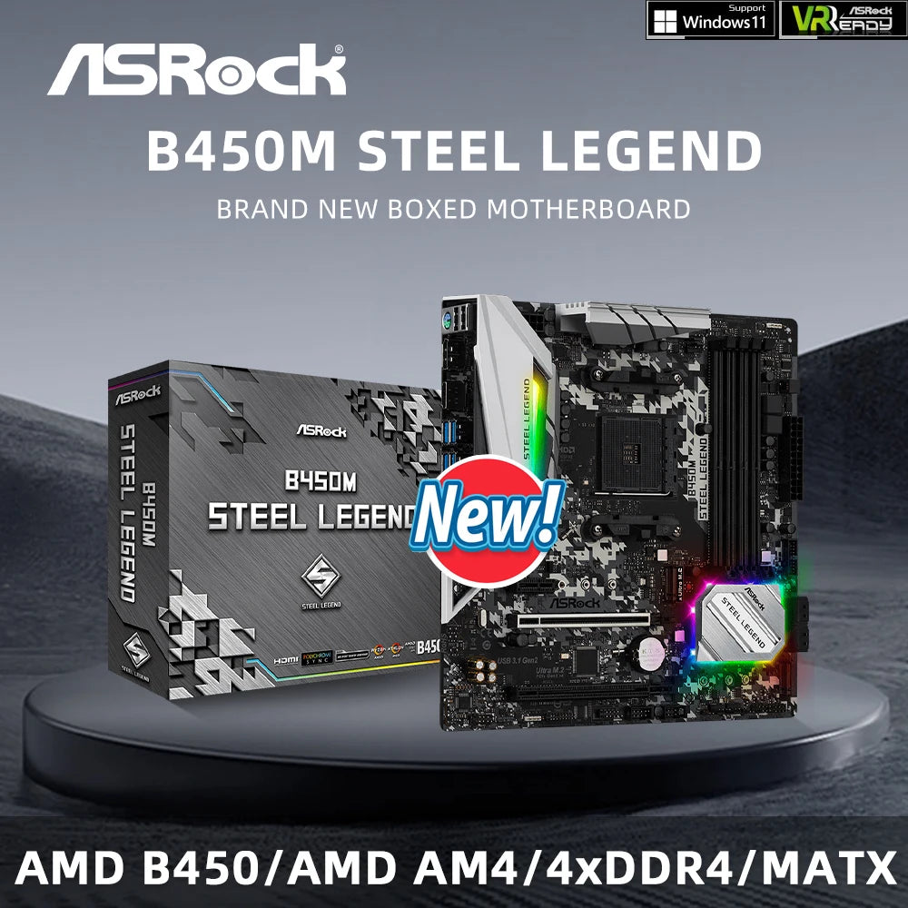Cpu Asrock B450m Steel Legend Ryzen 2700x CPU ASRock Steel Legend