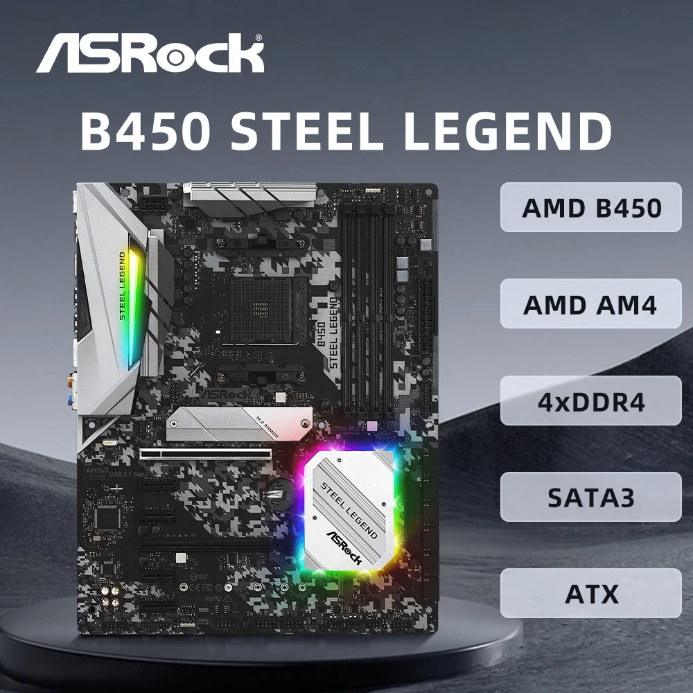 StoneTaskin For ASRock B450 Steel Legend Motherboard Support R9 5950X