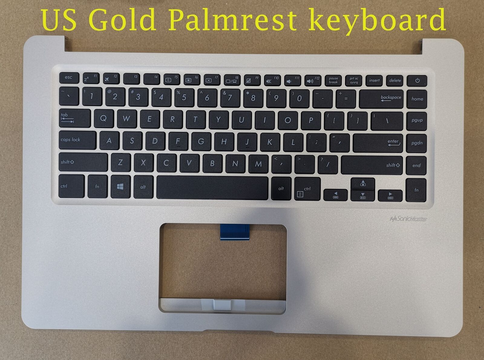 StoneTaskin Original Brand New US Gold Palmrest keyboard for Asus X510U/X510UA/X510UQ/X510UR/X510UN/X510UF Fully Tested Free Shipping