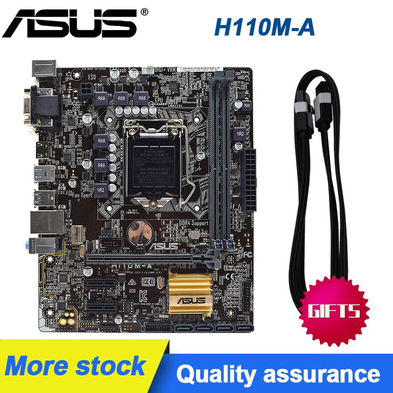 ASUS H110M-A LGA 1151 PC Motherboards Intel H110 HDMI SATA 6Gb/s USB 3 ...