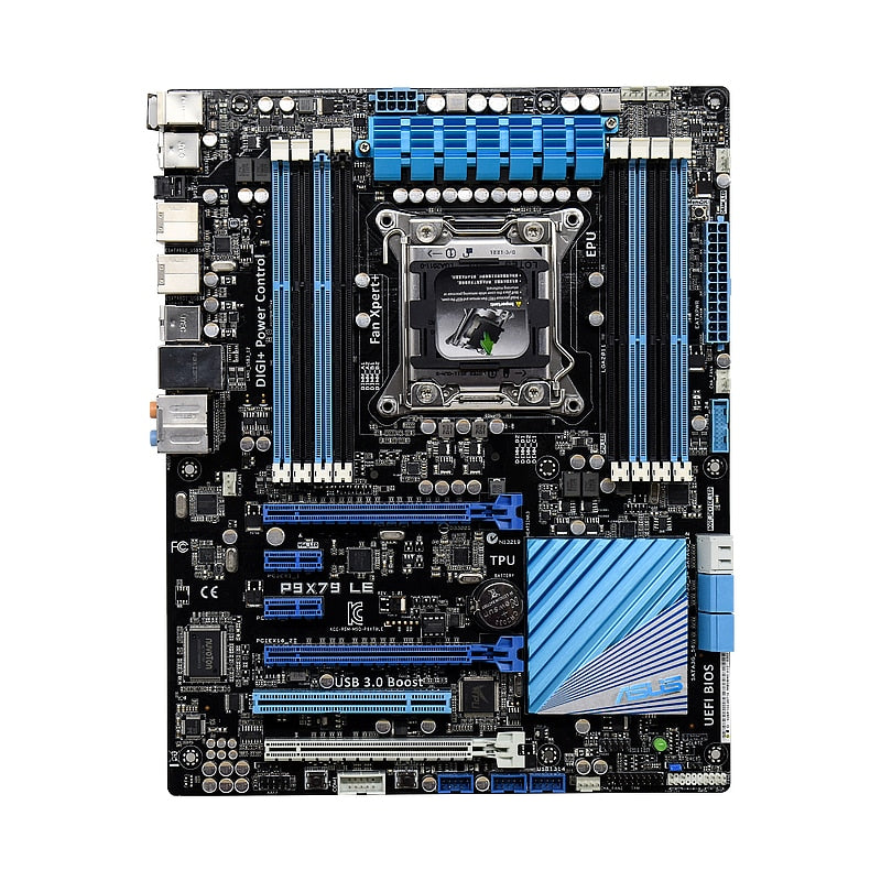 ASUS P9X79 LE LGA 2011 Intel X79 Mining Motherboard DDR3 64GB 3×PCI-E X16 Kit Xeon E5-2650 v2 Core i7 Cpus SATA3 X79