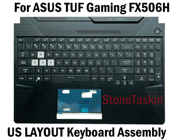 StoneTaskn Brand New US Backlit Keyboard for Asus TUF Gaming 8 F15 FA506 FX506H Fx506lu with Air Outlet Cover Keyboard with Plamrest Assembly