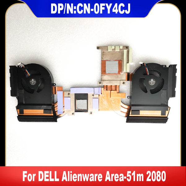 StoneTaskin 0FY4CJ New Original For Dell Alienware Area-51m R1 RTX 2080 Cooling Fan Cooler Fan CN-0FY4CJ FY4CJ AT2F1005DT0 Heatsink Radiator Fully Tested Free Shipping