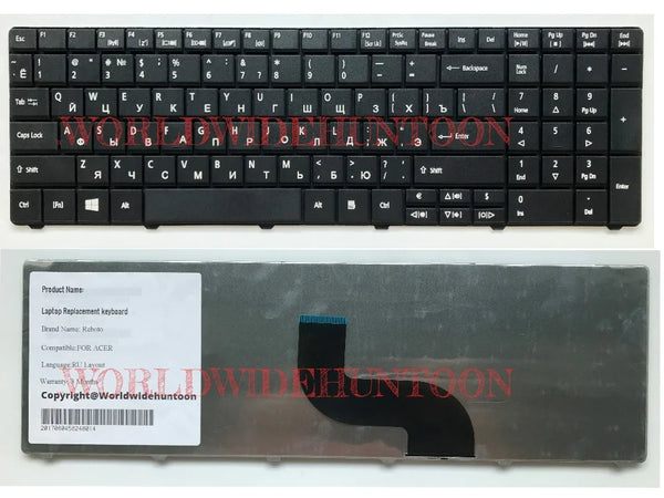 StoneTaskin Brand New Original 100% BRAND NEW Laptop Keyboard for ACER Aspire E1-521 E1-531 E1-571G RU layout Black Keyboard Fully tested and Free shipping 100% Tested Free Shipping