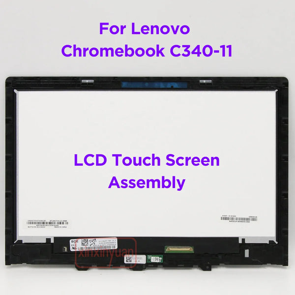 StoneTaskin Original 11.6" LCD Touch Screen Digitizer Assembly For Lenovo Chromebook C340-11 81TA 1366x768 LED Matrix Display Replacement 5D10S39583 Free Fast Shipping