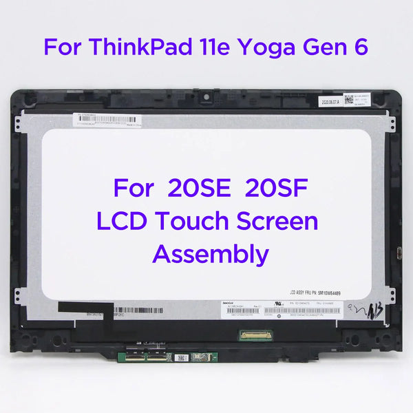 StoneTaskin Original 11.6" LCD Touch Screen Digitizer Assembly For Lenovo ThinkPad 11e Yoga Gen 6 20SE 20SF LED Matrix Display Replacement Free Fast Shipping