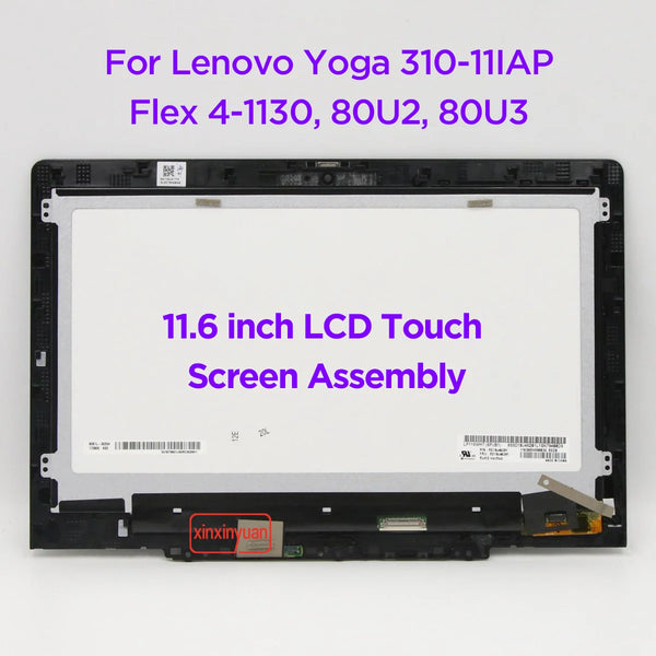 StoneTaskin Original 11.6" LCD Touch Screen Digitizer Assembly For Lenovo Yoga 310-11IAP Flex 4-1130 80U2 80U3 Martrix Display Replacement 1366x768 Free Fast Shipping