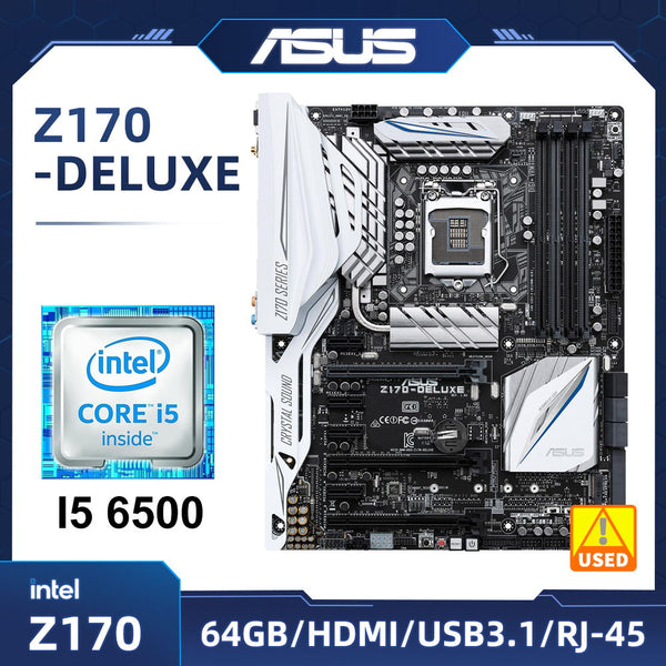 StoneTaskin 1151 Motherbaord kit ASUS Z170-DELUXE Motherbaord set with Core i5 6500 cpu Intel Z170 Core i5-6400 M.2 ATX