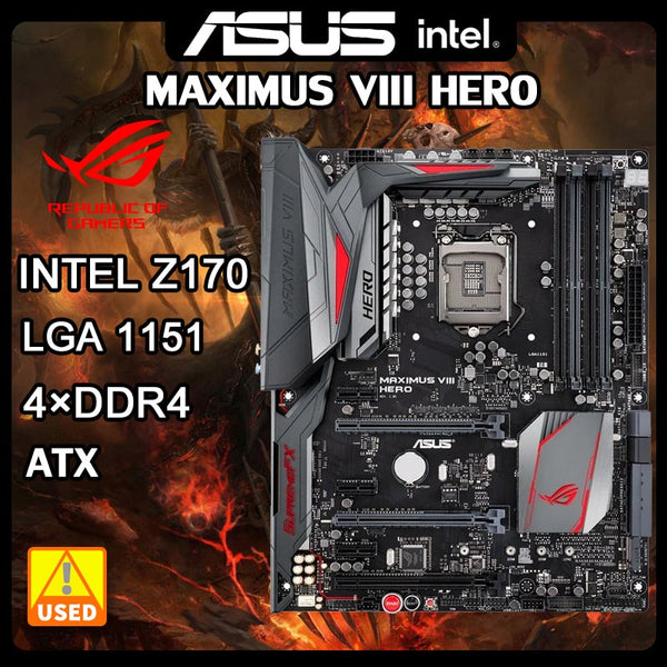 StoneTaskin 1151 Motherboard ASUS MAXIMUS VIII HERO Intel Z170 Motherboard DDR4 64GB PCI-E 3.0 M.2 USB3.1 For 6th Gen Core i7/i5/i3 cpus ATX