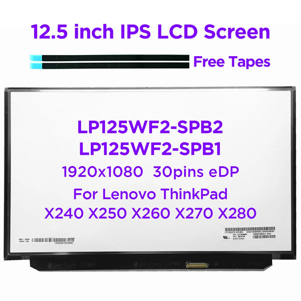 StoneTaskin Original 12.5" IPS Laptop LCD Screen LP125WF2-SPB2 LP125WF2-SPB1 for Lenovo ThinkPad X240 X250 X260 X270 X280 FRU 00HM745 1920x1080 30pin Fast Free Shipping