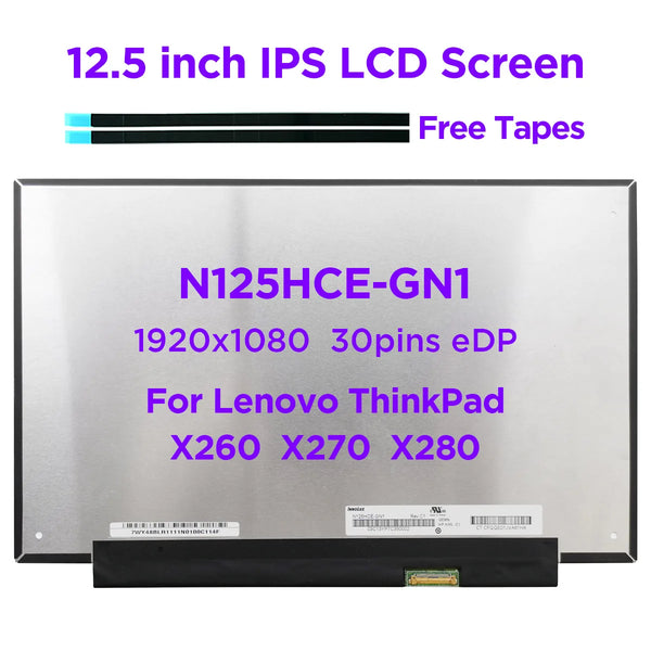 StoneTaskin Original 12.5" IPS Laptop LCD Screen N125HCE-GN1 fit B125HAN02.2 M125NWF4 for Lenovo ThinkPad X260 X270 X280 FHD1920x1080 Display 30pin Fast Free Shipping