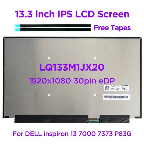 StoneTaskin Original 13.3" IPS Laptop LCD Screen LQ133M1JX20 For DELL Inspiron 13 7000 7373 P83G LED Matrix Display 100% sRGB FHD 1920x1080 30pin eDP Fast Free Shipping