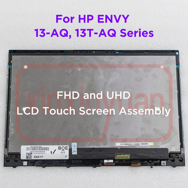 StoneTaskin 13.3 LCD Touch Screen Assembly For HP ENVY X360 13-AQ 13T-AQ000 13-aq0005TX 13-aq0020TU 13-AQ1050CA Display Panel Replacement Replacement