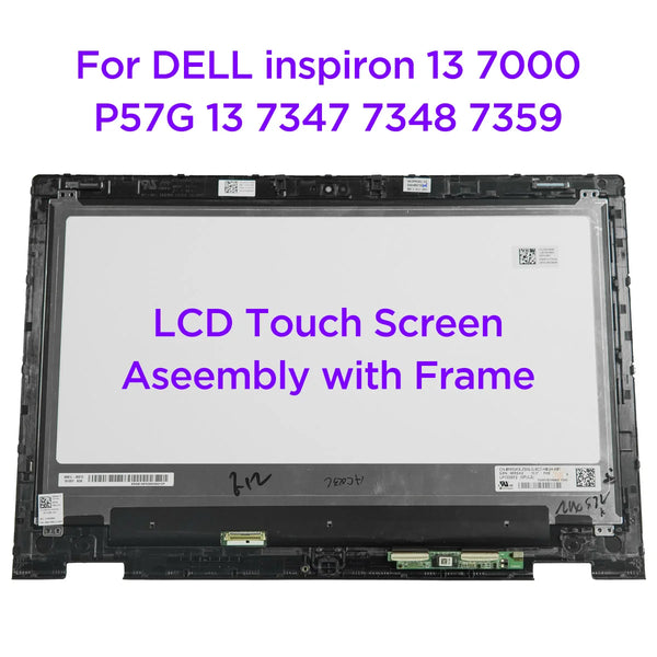 StoneTaskin 13.3" LCD Touch Screen Assembly with Frame For DELL inspiron 13 7000 P57G 7347 7348 7359 LED Display Replacement FHD 1920x1080 Display Panel Fully Tested Free Fast Shipping