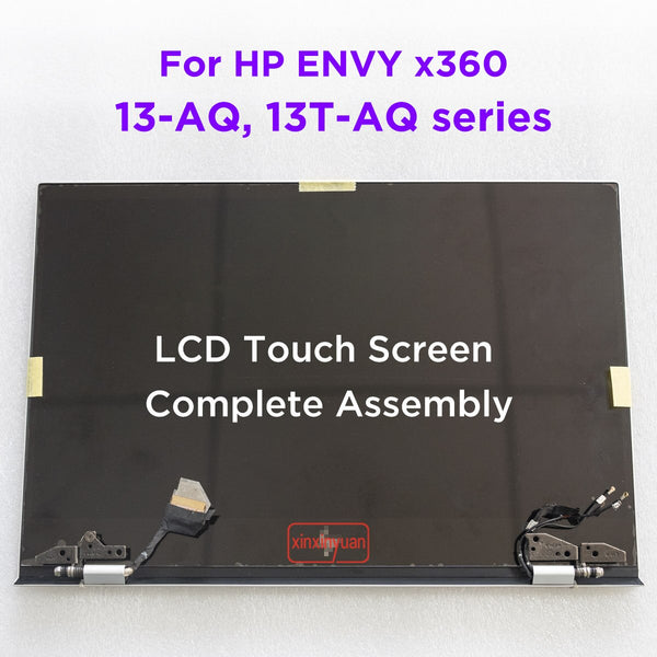 StoneTaskin 13.3 LCD Touch Screen Complete Assembly For HP ENVY X360 13-AQ 13T-AQ000 13T-AQ100 FHD Display Full Upper Part Replacement Replacement