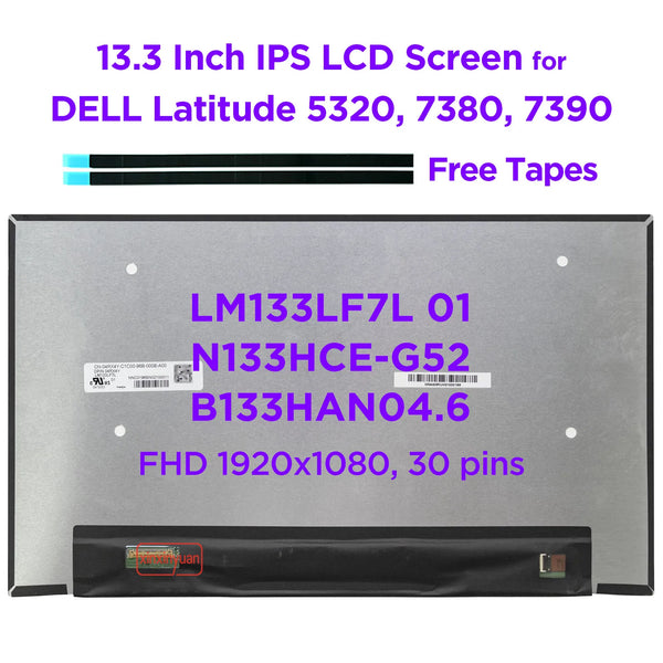 StoneTaskin Original 13.3 Laptop LCD Screen LM133LF7L01 N133HCE-G52 B133HAN04.6 LP133WF4-SPD1 for Dell Latitude 5320 7380 7390 Non-Touch 1920x1080 Fast Free Shipping