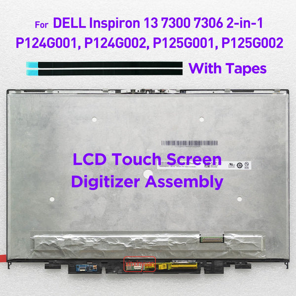 13.3 Laptop LCD Screen Touch Digitizer Assembly for DELL Inspiron 13 7300 7306 2-in-1 P124G P124G001 P125G P125G001 P125G002