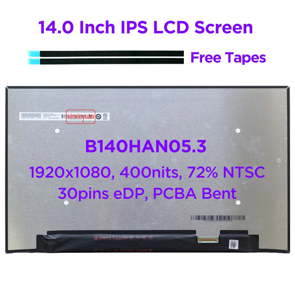 StoneTaskin 14.0 IPS Laptop LCD Screen B140HAN05.3 X140NVFC R0 for HP EliteBook 840 845 G7 G8 Display Panel Replacement 1920x1080 30pins eDP Fully Tested Free Shipping