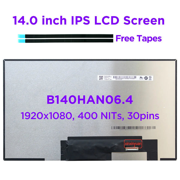 StoneTaskin Original  14.0 IPS Laptop LCD Screen B140HAN06.4 100% sRGB 400 NITs FHD1920x1080 Display Panel Replacement FRU 5D10X08050 30pins eDP Free Fast Shipping