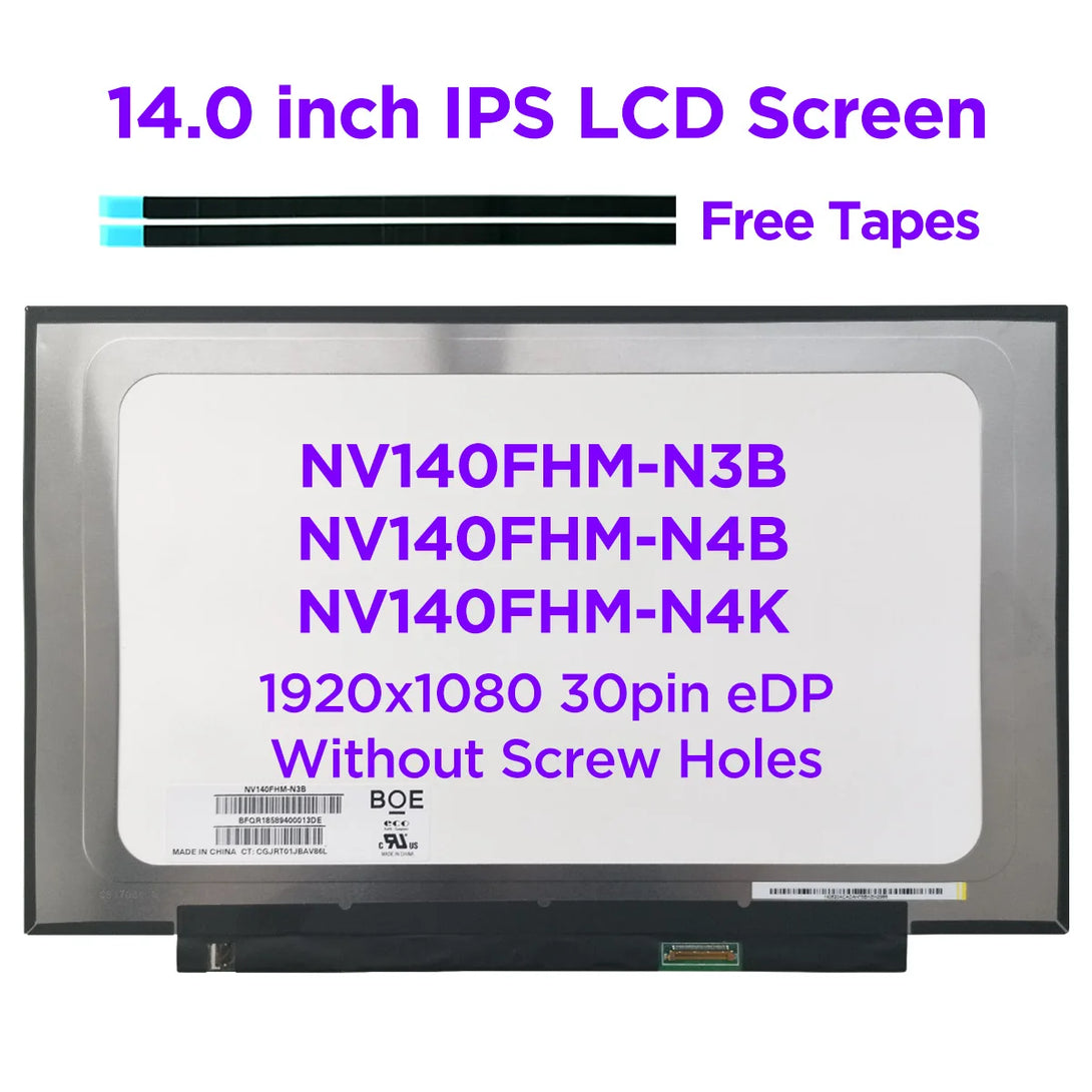 BOE NV140FHM-N4B IPS Glossy FHD 1920x1080 30pin LCD Screen LED - Foto 8