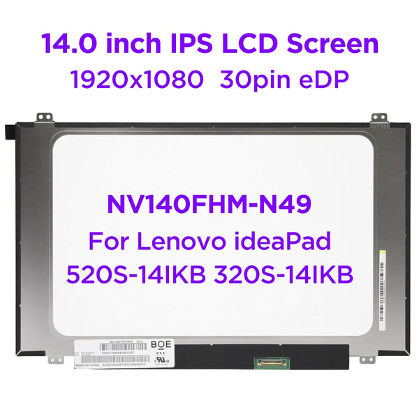 StoneTaskin Original  14.0 IPS Laptop LCD Screen NV140FHM-N49 V8.0 V8.2 Fit B140HAN04.2 For Lenovo ThinkPad E480 E485 E490 E495 1920x1080 30pin eDP Free Fast Shipping