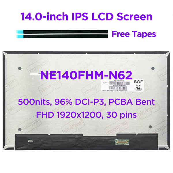 StoneTaskin Original 14.0-Inch IPS Laptop LCD Screen NE140FHM-N62 for HP Display Panel Replacement 500nits 96% DCI-P3 100% sRGB FHD1920x1080 30pins Fast Free Shipping