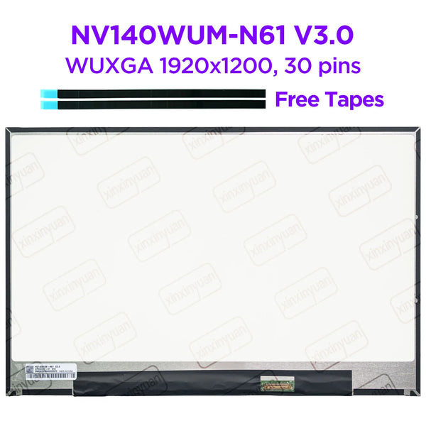 StoneTaskin Original 14.0-Inch Laptop IPS LCD Screen NV140WUM-N61 V3.0 for Fujitsu UH90/H1 UH-X/H1 Display Panel Replacement WUXGA 1920x1200 30pins Fast Free Shipping