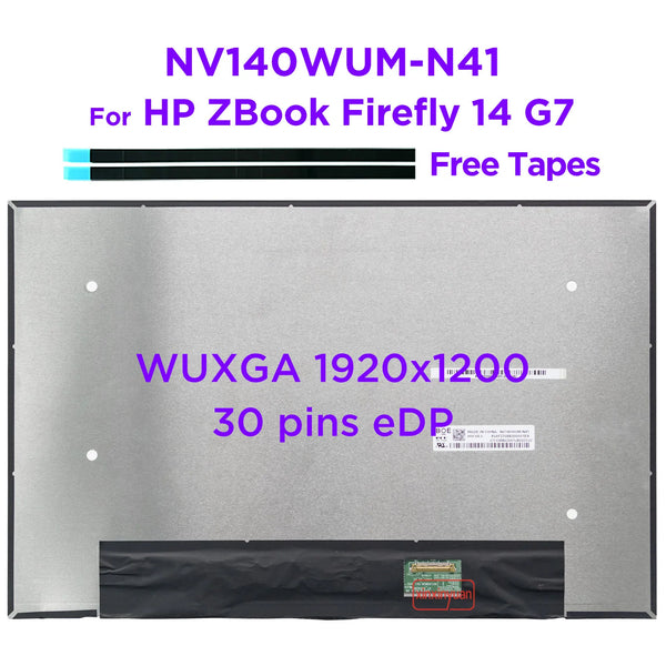 StoneTaskin Original  14.0 Inch Laptop LCD Screen NV140WUM-N41 for HP ZBook Firefly 14 G7 WUXGA 1920x1200 Non-Touch Matrix Display Panel 30pins eDP Free Fast Shipping