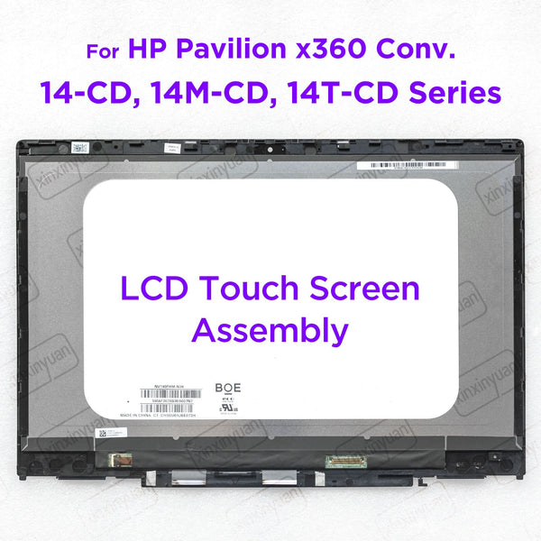 StoneTaskin 14.0 LCD Touch Screen Assembly for HP Pavilion x360 14-CD 14M-CD 14T-CD 14-CD1008CA 14-CD1042NL 14-CD2053CL Display Panel Replacement