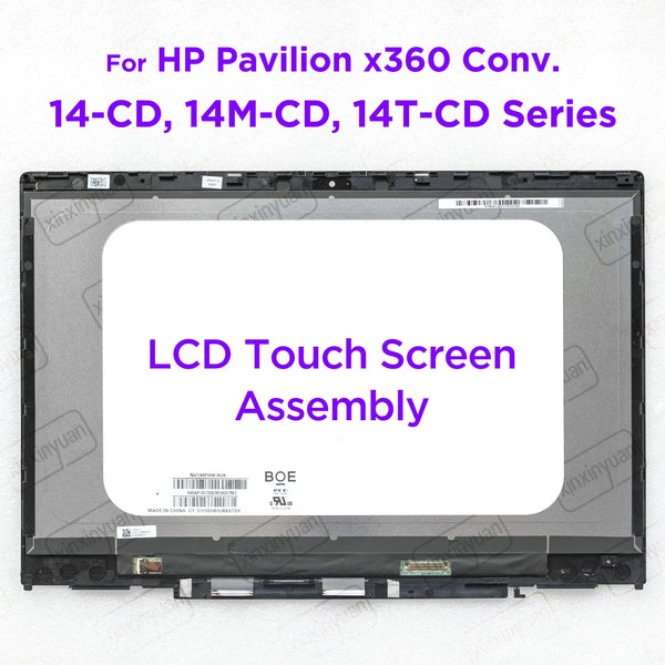 StoneTaskin Original 14.0 LCD Touch Screen Assembly for HP Pavilion x360 14-CD 14M-CD 14T-CD 14-CD1008CA 14-CD1042NL 14-CD2053CL Display Panel Free Fast Shipping