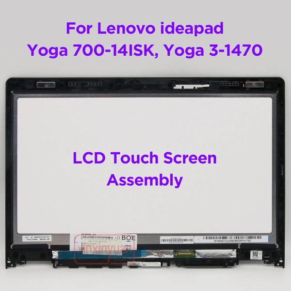 StoneTaskin Original 14.0 LCD Touch Screen Digitizer Assembly For Lenovo Yoga 700-14ISK 3-1470 LED Display Panel Replacement FHD1920x1080 5D10H35588 Free Fast Shipping