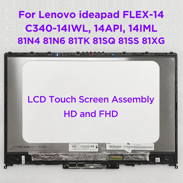 StoneTaskin 14.0" LCD Touch Screen Digitizer Assembly For Lenovo ideaPad C340-14IWL 14API 14IML FLEX-14IWL 81N4 81N6 81TK 81SQ 81SS 81XG