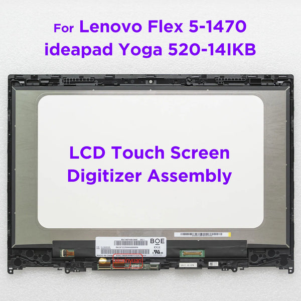 14.0" LCD Touch Screen Digitizer Assembly for Lenovo Yoga 520-14 520-14IKB Flex 5-1470 80X8 80YM 80XA 81C8 81C9 5D10N45602