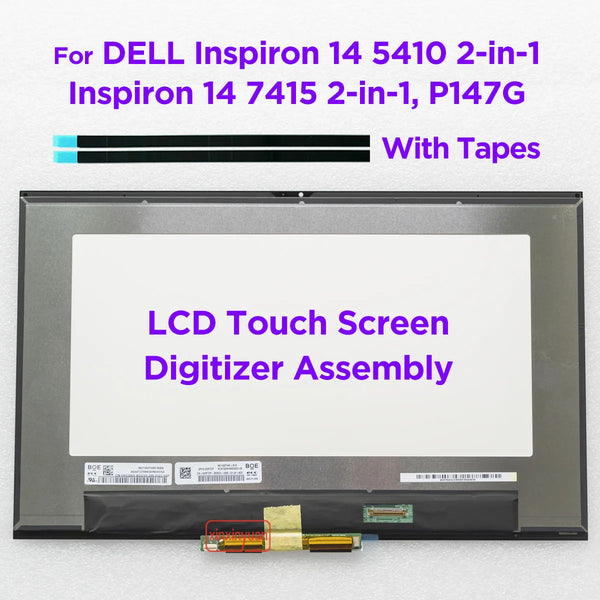 StoneTaskin 14.0 Laptop LCD Screen Touch Digitizer Assembly for DELL Inspiron 14 5410 7415 2-in-1 P147G001 03RTCP Display Panel Replacement Display Panel Fully Tested Free Fast Shipping