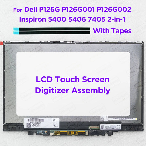 StoneTaskin Original 14.0 Laptop LCD Touch Screen Digitizer Assembly for DELL Inspiron 14 5400 5406 7405 2-in-1 P126G P126G001 P126G002 2n1 Display Free Fast Shipping