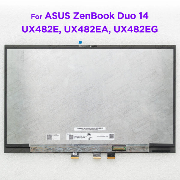 StoneTaskin 14.0 inch LCD Touch Screen Assembly for ASUS ZenBook DUO 14 UX481F UX482E UX482EA UX482EG Display Module Replacement 1920x1080 Fully Tested Free Shipping