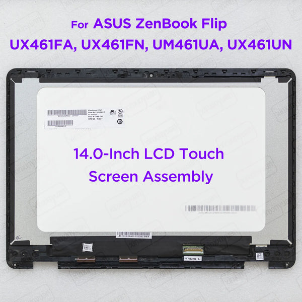 StoneTaskin Original 14.0-inch LCD Touch Screen Assembly for ASUS ZenBook Flip 14 UX461 UX461FA UX461FN UX461UN Display Module Replacement 1920x1080 Free Fast Shipping