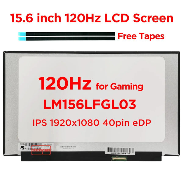 15.6" 120Hz Laptop LCD Screen LM156LFGL03 02 For ASUS FX95G FX90J VX60G MSI GL65 9SDK-080RU Display Replacement 1920x1080 40pin