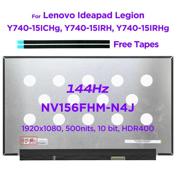 15.6" 144Hz Laptop LCD Screen NV156FHM-N4J V3.0 for Lenovo Ideapad Legion Y740-15IRHg Y740-15ICHg IPS Display 1920x1080 40pins