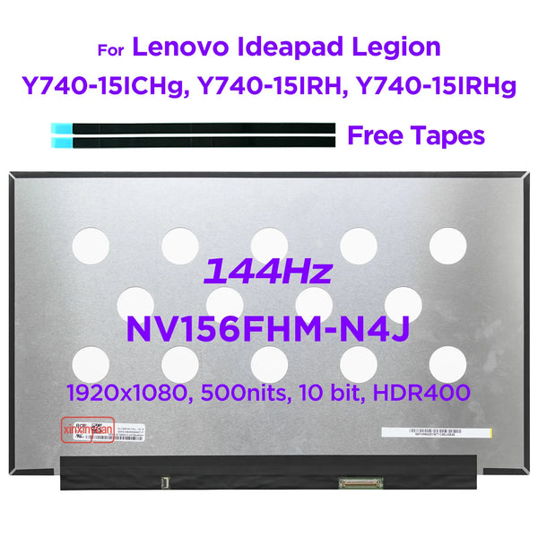 StoneTaskin 15.6" 144Hz Laptop LCD Screen NV156FHM-N4J V3.0 for Lenovo Ideapad Legion Y740-15IRHg Y740-15ICHg IPS Display 1920x1080 40pins Fully Tested Free Shipping