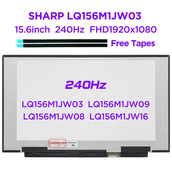 15.6" 240Hz Laptop LCD Screen LQ156M1JW03 LQ156M1JW09 LQ156M1JW08 LQ156M1JW16 LQ156M1JW26 For MSI GS65 Series 1920x1080 40pin