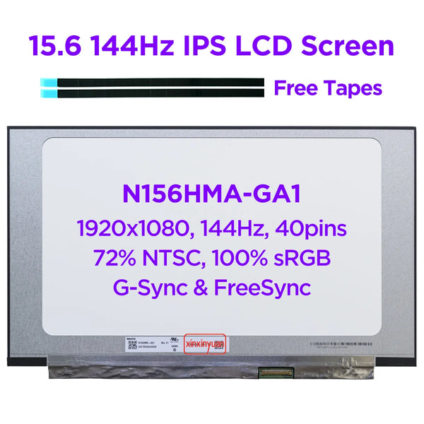 StoneTaskin 15.6" IPS 144Hz Laptop LCD Screen N156HMA-GA1 N156HMA-EA1 N156HME-GAK N156HRA-EA1 Display Panel 72% NTSC FHD1920x1080 40pins eDP Fully Tested Free Shipping