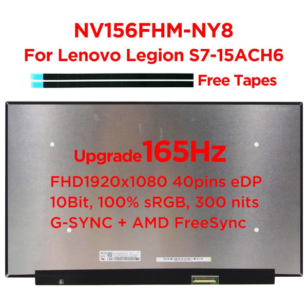 StoneTaskin 15.6 IPS Laptop LCD Screen 165Hz NV156FHM-NY8 Fit B156HAN12.H LP156WFG-SPT2 SPT3 SPT5 Upgrade Gaming Display Replacement 40pin