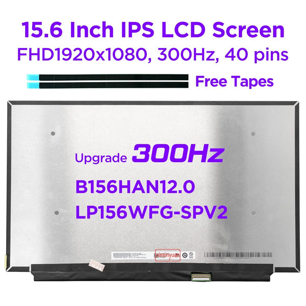 StoneTaskin 15.6 Inch 300Hz Laptop LCD Screen B156HAN12.0 fit LP156WFG SPV2 for Gaming IPS Display Panel Replacement 100% sRGB 40 Pins eDP